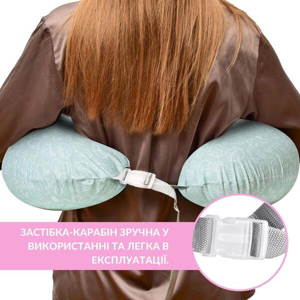 Подушка для годування 60 x 70 x 16 см, для зручності мами, блакитна з блискавкою, ТM IDEIA - зображення 4