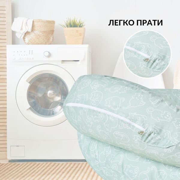 Подушка для годування 60 x 70 x 16 см, для зручності мами, блакитна з блискавкою, ТM IDEIA - зображення 8
