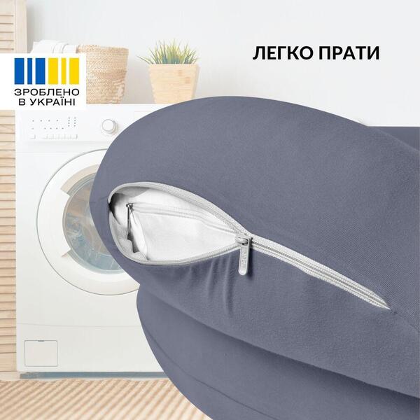 Подушка для годування IDEIA диван, антиалергенна з бавовни, 60x70x16 см, на блискавці, темно-сіра - зображення 5