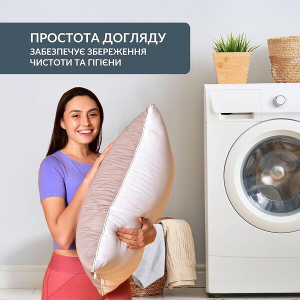 Подушка для сну Double Chamber двокамерна ТМ IDEIA 50 x 70 см св.сірий/біла - зображення 5