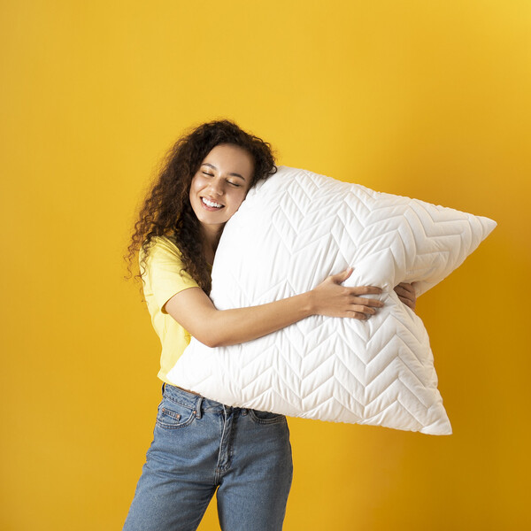 Подушка NORDIC COMFORT IDEIA 60 x 60 см чохол стьобаний антиалергенне волокно біла - зображення 7