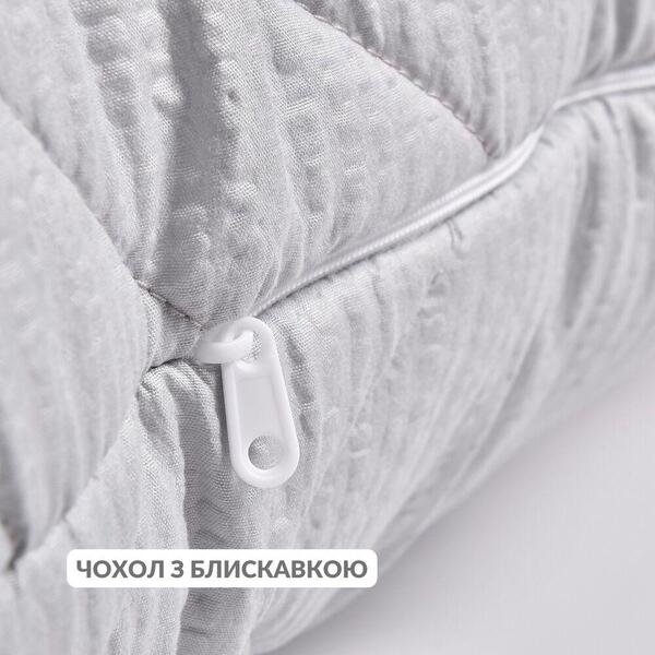 Подушка NORDIC COMFORT+ IDEIA 70 x 70 см чохол стьобаний з блискавкою антиалергенне волокно сіра - зображення 8