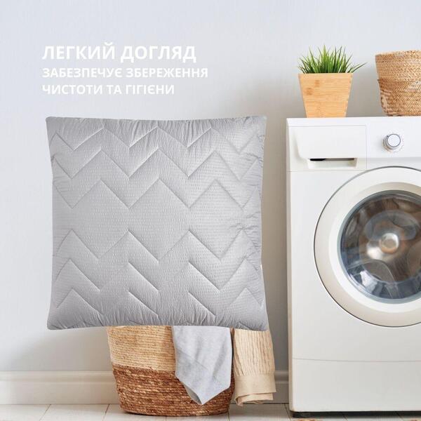 Подушка NORDIC COMFORT+ IDEIA 70 x 70 см чохол стьобаний з блискавкою антиалергенне волокно сіра - зображення 9