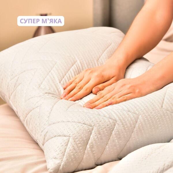 Подушка NORDIC COMFORT+ ТМ IDEIA 50 x 70 см на блискавці сірий перламутровий - зображення 7