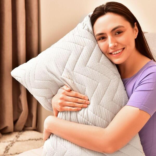 Подушка NORDIC COMFORT+ ТМ IDEIA 50 x 70 см на блискавці сірий перламутровий - зображення 1