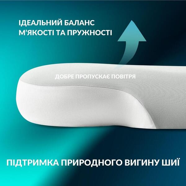 Подушка ортопедична CloudTherapy, 60 x 40 x 10 см, анатомічна з ефектом пам’яті, сіра, ТМ IDEIA - зображення 12