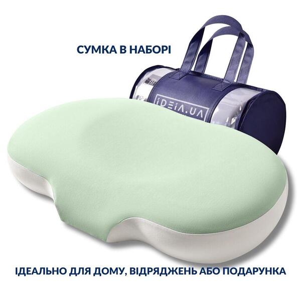 Ортопедична подушка CloudTherapy 65 x 40 x 10 см анатомічна з ефектом пам’яті, зелена, ТМ IDEIA - зображення 13