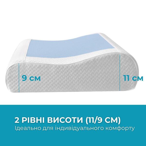 Подушка ортопедична CoolGel 60 x 40 x 11/9 см з охолоджуючим гелем та ефектом пам’яті, ТМ IDEIA - зображення 29