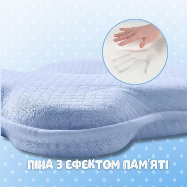 Подушка ортопедична дитяча BabyComfort 27 x 22 x 3 см, з ефектом пам’яті, блакитна у формі ведмедика, ТМ PAPAELLA - зображення 15