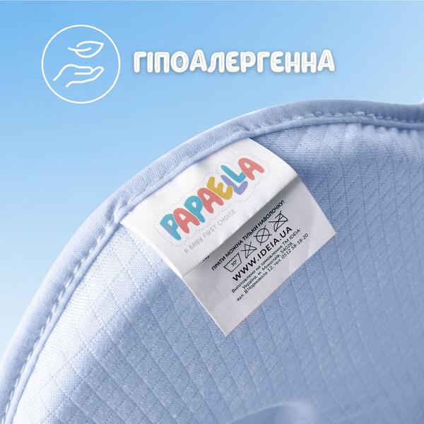 Подушка ортопедична дитяча BabyComfort 27 x 22 x 3 см, з ефектом пам’яті, блакитна у формі ведмедика, ТМ PAPAELLA - зображення 4