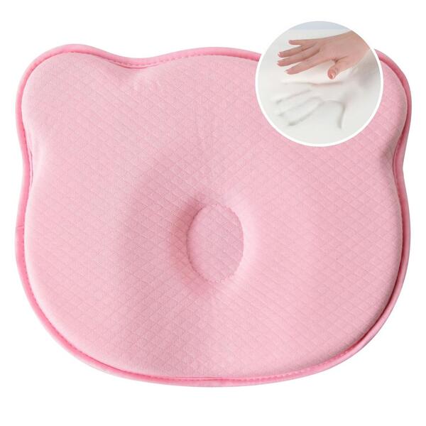 Подушка ортопедична дитяча BabyComfort 27 x 22 x 3 см, з ефектом памяті, рожева у формі ведмедика, ТМ PAPAELLA - зображення 2