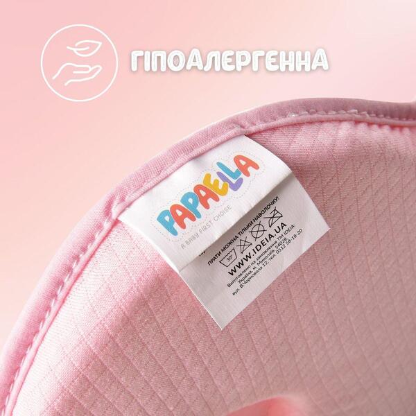 Подушка ортопедична дитяча BabyComfort 27 x 22 x 3 см, з ефектом памяті, рожева у формі ведмедика, ТМ PAPAELLA - зображення 18