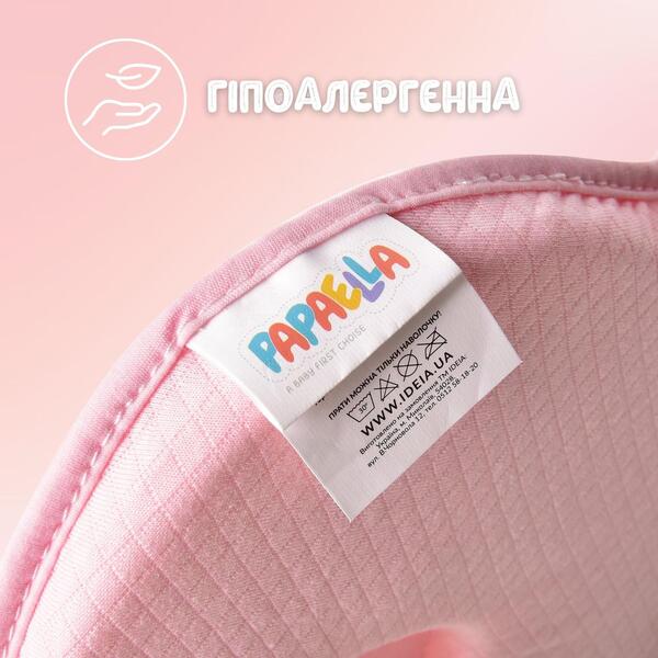 Подушка ортопедична дитяча BabyComfort 27 x 22 x 3 см, з ефектом памяті, рожева у формі ведмедика, ТМ PAPAELLA - зображення 9