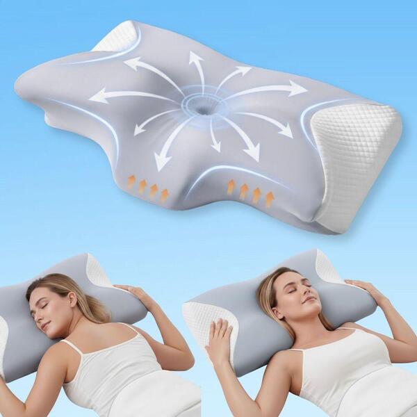 Подушка ортопедична ErgoSleep 61 x 34 x 12 см IDEIA анатомічна з ефектом памяті на боці, спині та животі, з наволочкою - зображення 1
