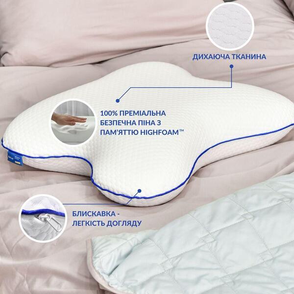 Подушка ортопедична MEMORY FOAM IDEIA метелик 50 x 58 x 12 см з ефектом пам’яті - зображення 4