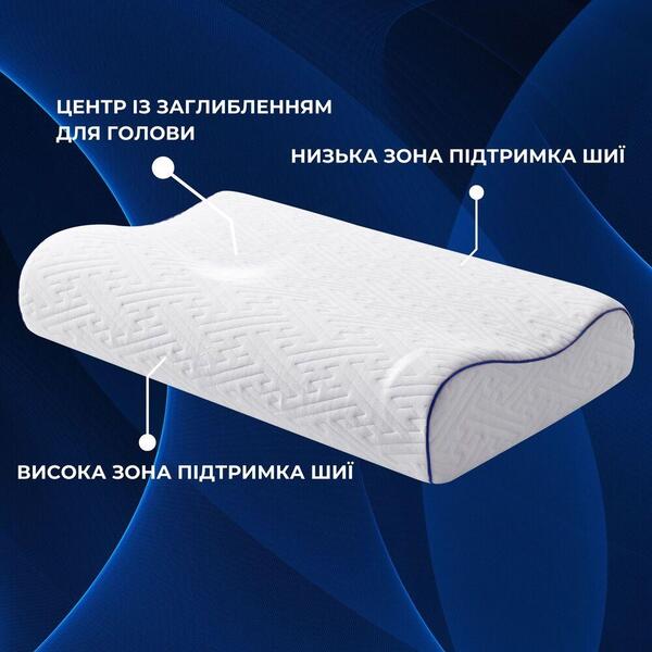 Подушка ортопедична NeckWave 60 x 40 x 11/9 см, анатомічна з ефектом пам’яті, ТМ IDEIA - зображення 14