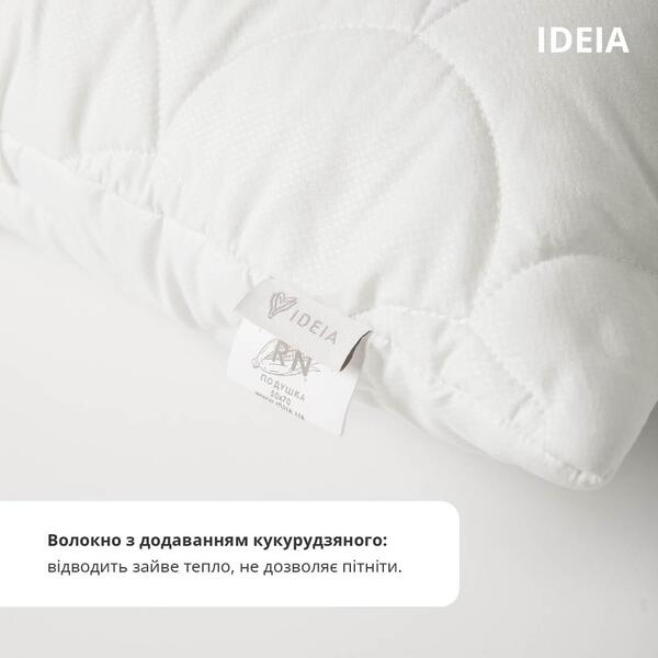 Подушка 50 x 70 см ПОПКОРН IDEIA, с кукурузным наполнителем, гипоаллергенная, белая - изображение 3