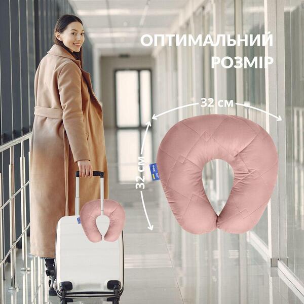 Подушка рогалик для путешествий ТМ IDEIA Travel 32 x 32 см беж - изображение 4