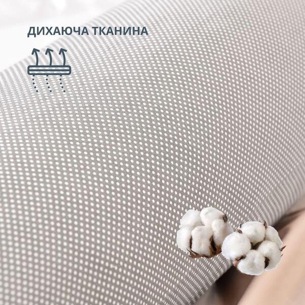 Подушка з наволочкою NORDIC+ 40 x 140 см., антиалергенна на блискавці, біло-сіра, ТМ IDEIA - зображення 4