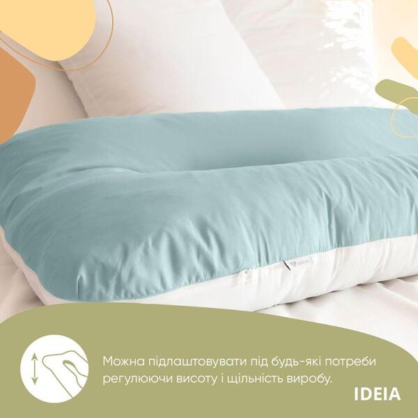 Подушка U-shape, П-образная для беременных, сна и отдыха ТМ IDEIA 140 x 75 x 20 см мятно/белая - изображение 7