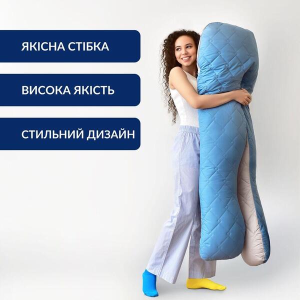 Подушка U-shape, П-подібна для сну та відпочинку з чохлом на блискавці ТМ IDEIA 140 x 75 x 20 см джинссіра - зображення 10