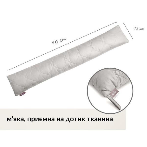 Декоративна подушка валик, 15 x 90 см, утеплювач для вікон та дверей, св. сіра, ТМ IDEIA - зображення 4