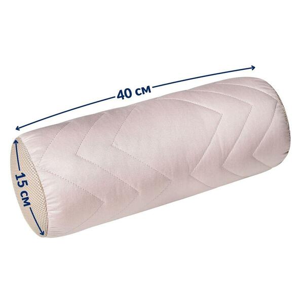 Подушка валик NORDIC COMFORT 15 x 40 см. с воздухопроницаемой вставкой, бежевая, ТМ IDEIA - изображение 5