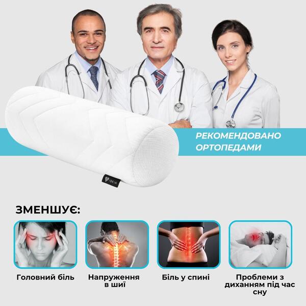 Подушка валик NORDIC COMFORT ТМ IDEIA 15 x 40 см біла - зображення 1