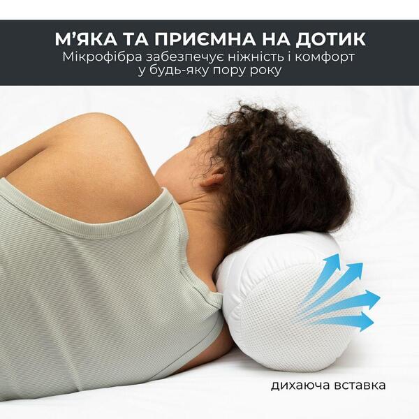 Подушка валик NORDIC COMFORT ТМ IDEIA 15 x 40 см біла - зображення 10