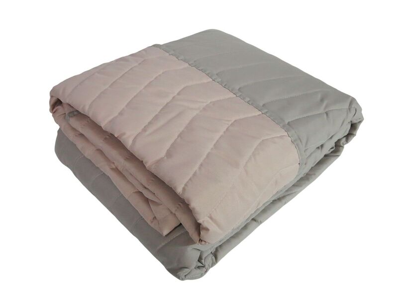 Покривало 180x210 см ArCloud ZigZag - Peach Whip+Porpoise, стьобане, двостороннє, в сумці - зображення 2