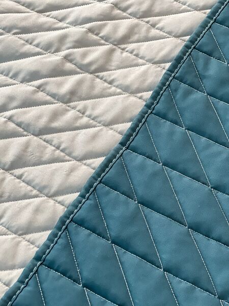 Покривало ArCloud 140 x 215 стьобане двостороннє в сумцi (Romb - Grey+Indian Teal) - зображення 11