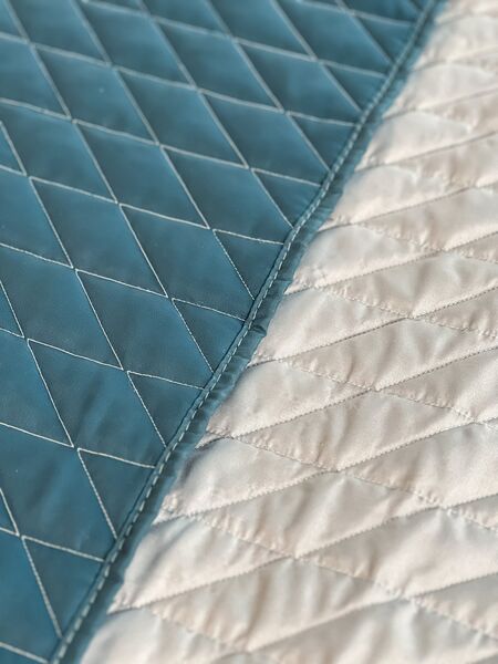 Покривало ArCloud 140 x 215 стьобане двостороннє в сумцi (Romb - Grey+Indian Teal) - зображення 4