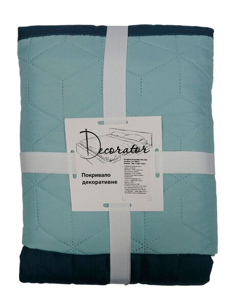 Покрывало Decorator 180x215 см двустороннее Куб голубовато-синее - изображение 1