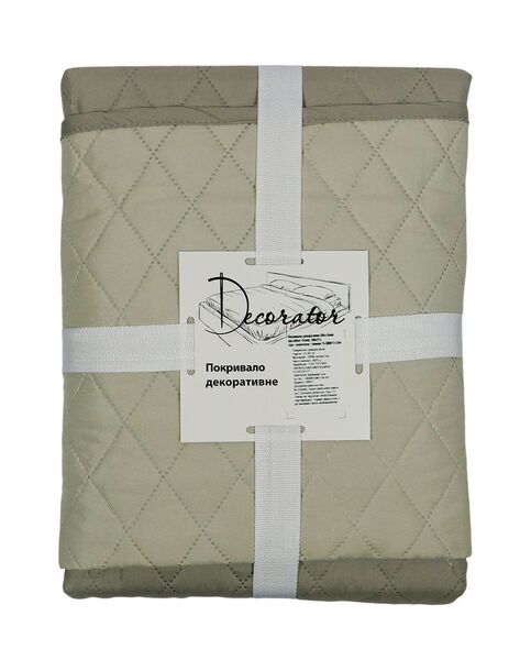 Покривало Decorator 180x215 см двостороннє Ромб бежево-коричневе - зображення 1