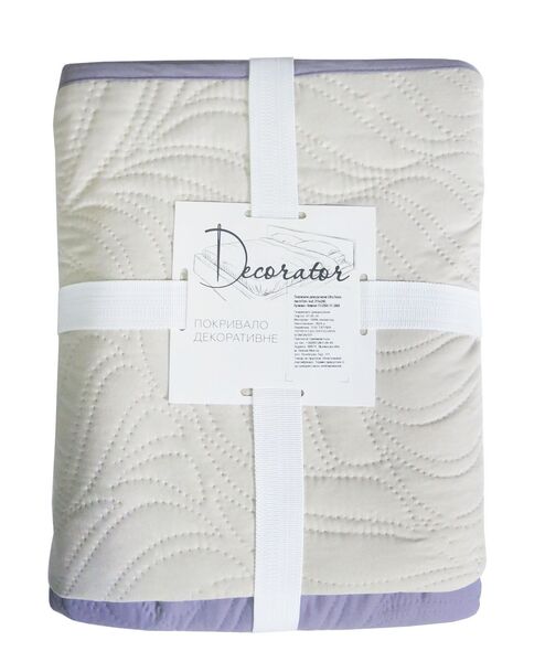 Покривало Decorator 210 x 215 двостороннє Листя бузково/бежеве - зображення 3
