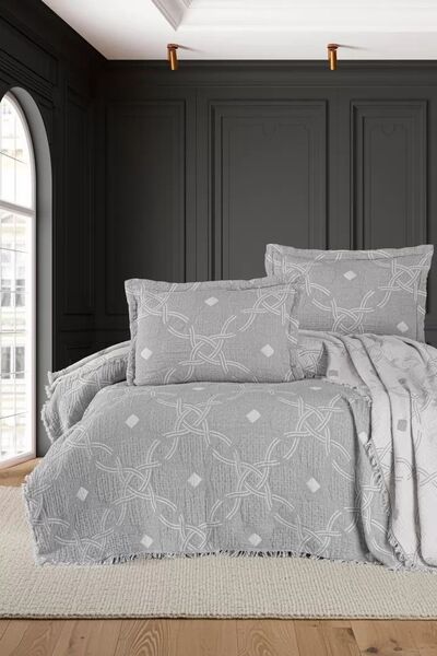 Покривало First Choice Blooming Bedspread 240 x 260+2 x 50 x 70 (Montela Grey) - зображення 1