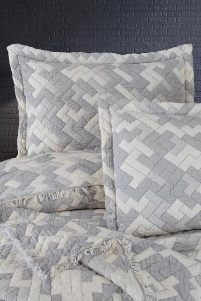 Покрывало муслиновое Blooming Bedspread 240 x 260  наволочки 2 шт 50 x 70 (Rodya Grey), ТМ First Choice - изображение 1