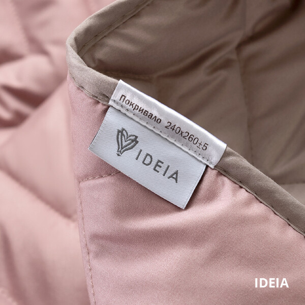 Покрывало ЛЮКС TM IDEIA 220 x 240 см пудра/св.сірий - зображення 7