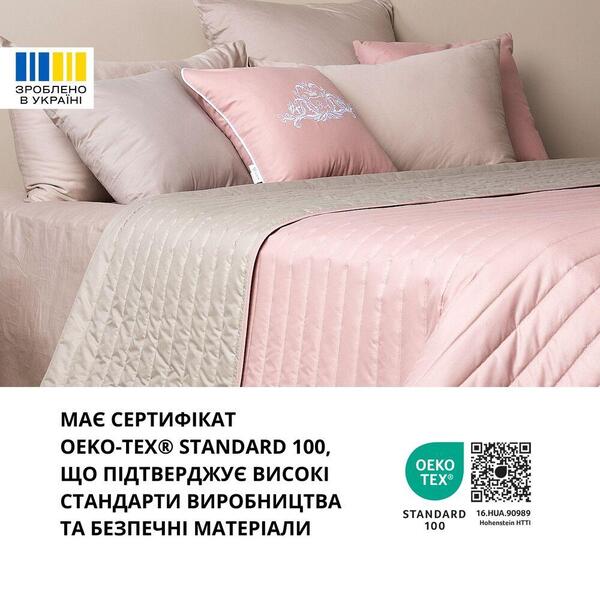 Двостороннє покривало Люкс 220 x 240 см. євро, антиалергенне волокно, пудра, світло-сіре, ТМ IDEIA - зображення 9