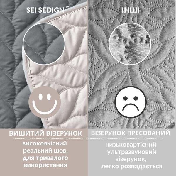 Покрывало на кровать Warmis евро 220 x 240 см двухстороннее, графит, светло серое, ТМ IDEIA - изображение 5