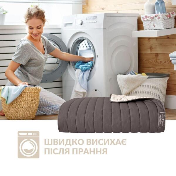 Двостороннє покривало Люкс 240 x 260 см євро, антиалергенне волокно, шоколад, беж, ТМ IDEIA - зображення 9