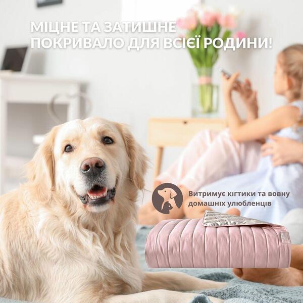 Двухстороннее покрывало Люкс 240 x 260 см. евро, антиаллергенное волоконо,пудра, светло-серое, ТМ IDEIA - изображение 10