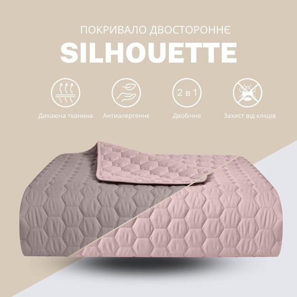 Покривало на ліжко Silhouette какао/беж 220 x 240 IDEIA двостороннє, міцна стібка тканини, антиалергенне волокно - зображення 2