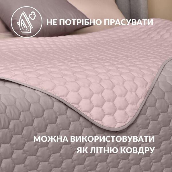 Покривало на ліжко Silhouette какао/беж 220 x 240 IDEIA двостороннє, міцна стібка тканини, антиалергенне волокно - зображення 5