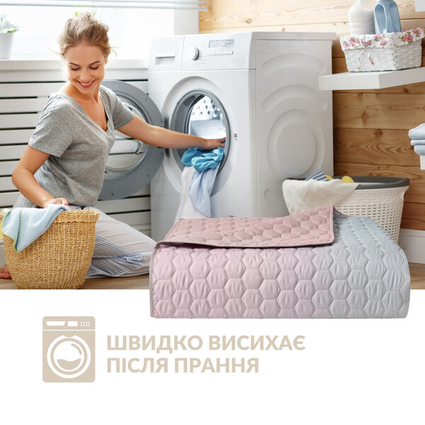 Покривало на ліжко Silhouette 240 x 260 IDEIA двостороннє, міцне стьобання тканини, антиалергенне волоконо - зображення 8