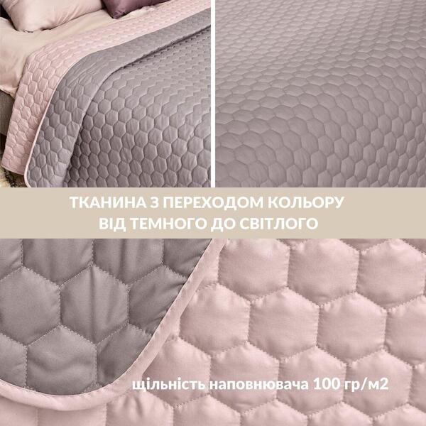 Покривало на ліжко Silhouette какао/беж 220 x 240 IDEIA двостороннє, міцна стібка тканини, антиалергенне волокно - зображення 8