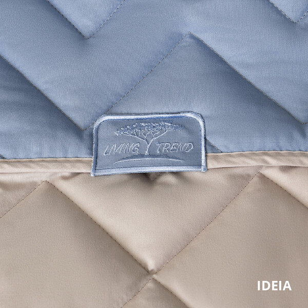 Покривало стьобане двостороннє ЛЮКС TM IDEIA 240 x 260 см джинс/св.сірий - зображення 3