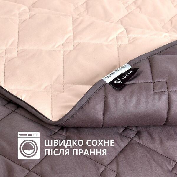 Покривало стьобане двостороннє Стиль Cube TM IDEIA 210 x 240 см шоколад/беж - зображення 6