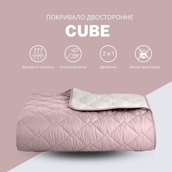 Покрывало Стиль Cube 180 x 210 пудра/св.сірий - зображення 2