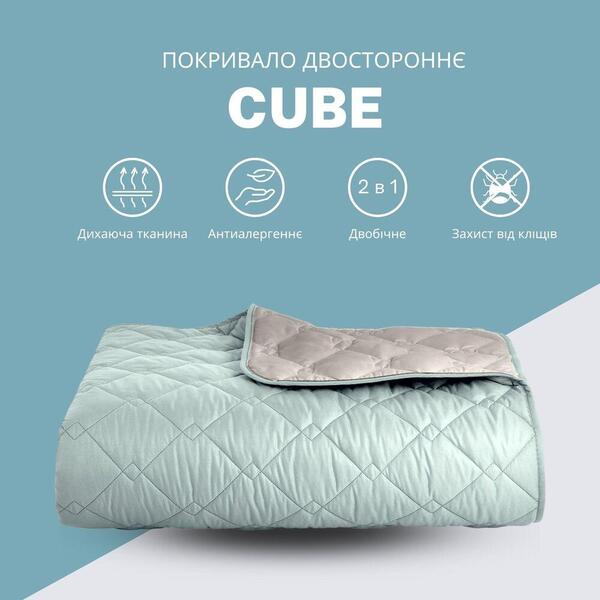 Покрывало Стиль Cube TM IDEIA 210 x 240 см мята/св.серый - изображение 2